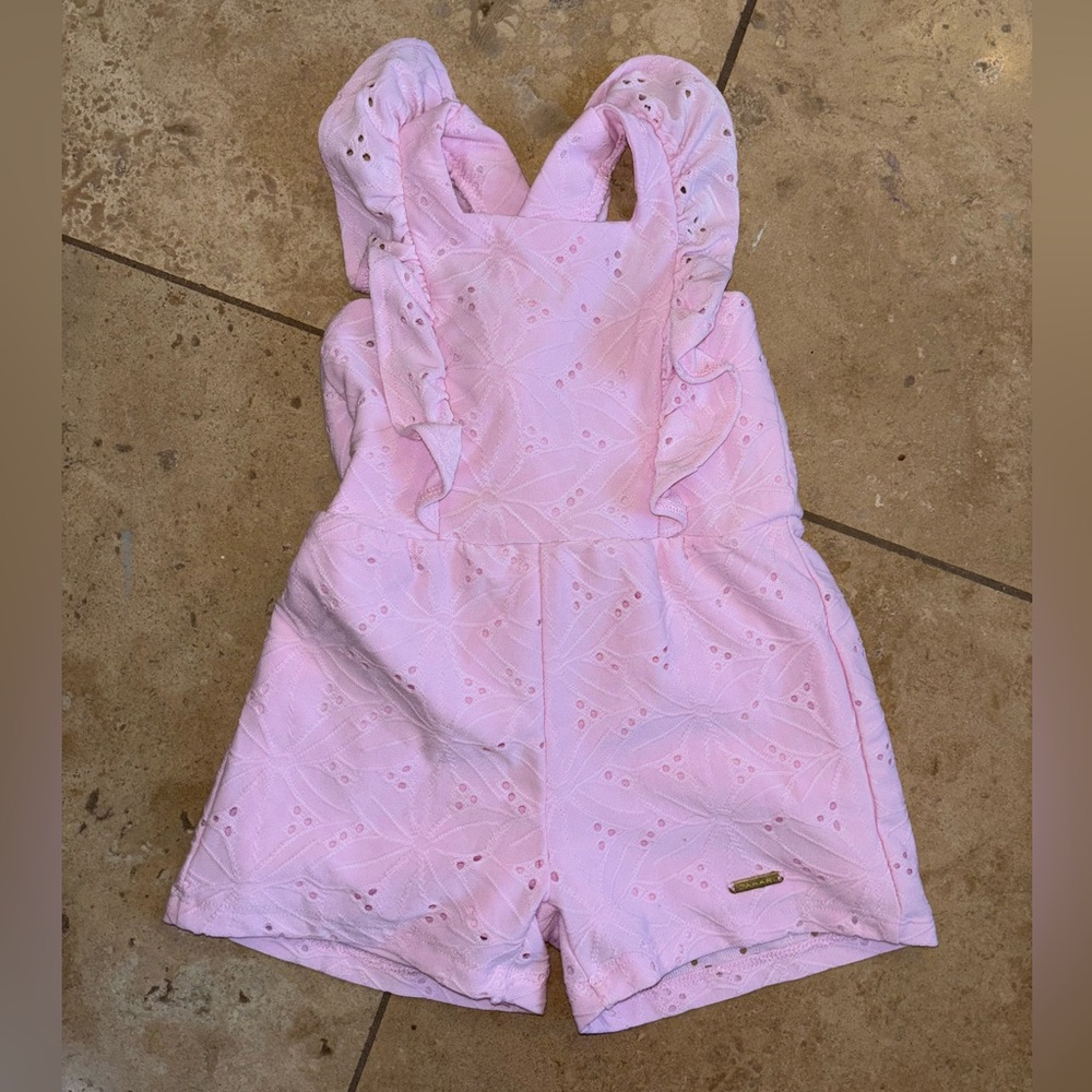 Tahari Pink Baby Romper sz 12mos